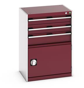 40011048.** Cabinet consists of 1 x 100mm, 1 x 125mm, 1 x 150mm high drawers and 1 x 400mm high door 100% extension drawer with internal dimensions of 525mm wide x 400mm...